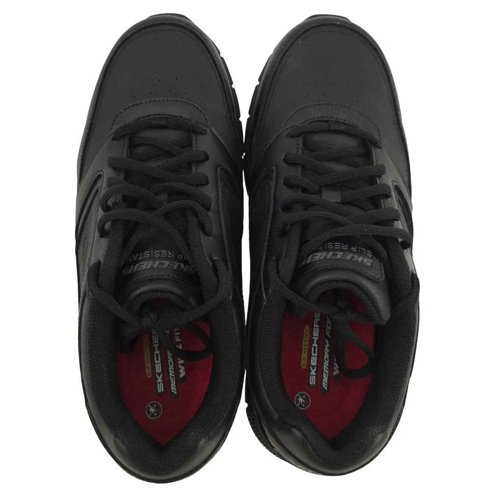 Skechers Work Nampa Wyola Shoes 10W WIDE Women Black Slip Resistant Memory Foam